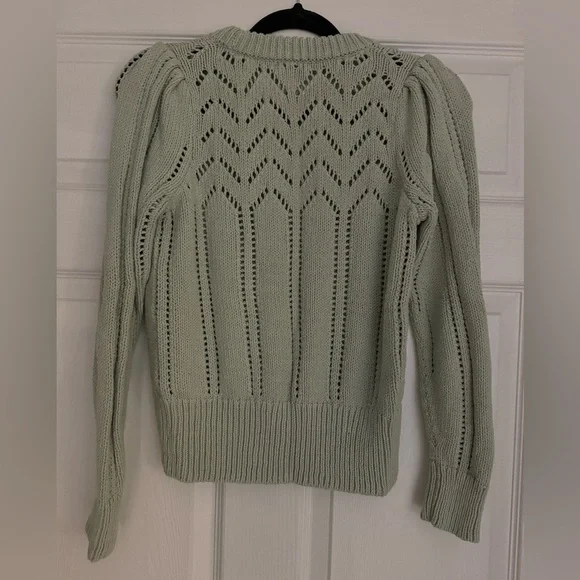 Madewell Pointelle Puff Sleeve Sweater S - Picture 5 of 6